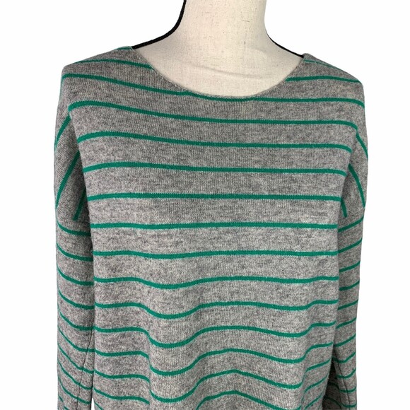 Halogen Sweater Women Medium Cashmere Blend Striped Full Back Exposed Zipper - Picture 2 of 7